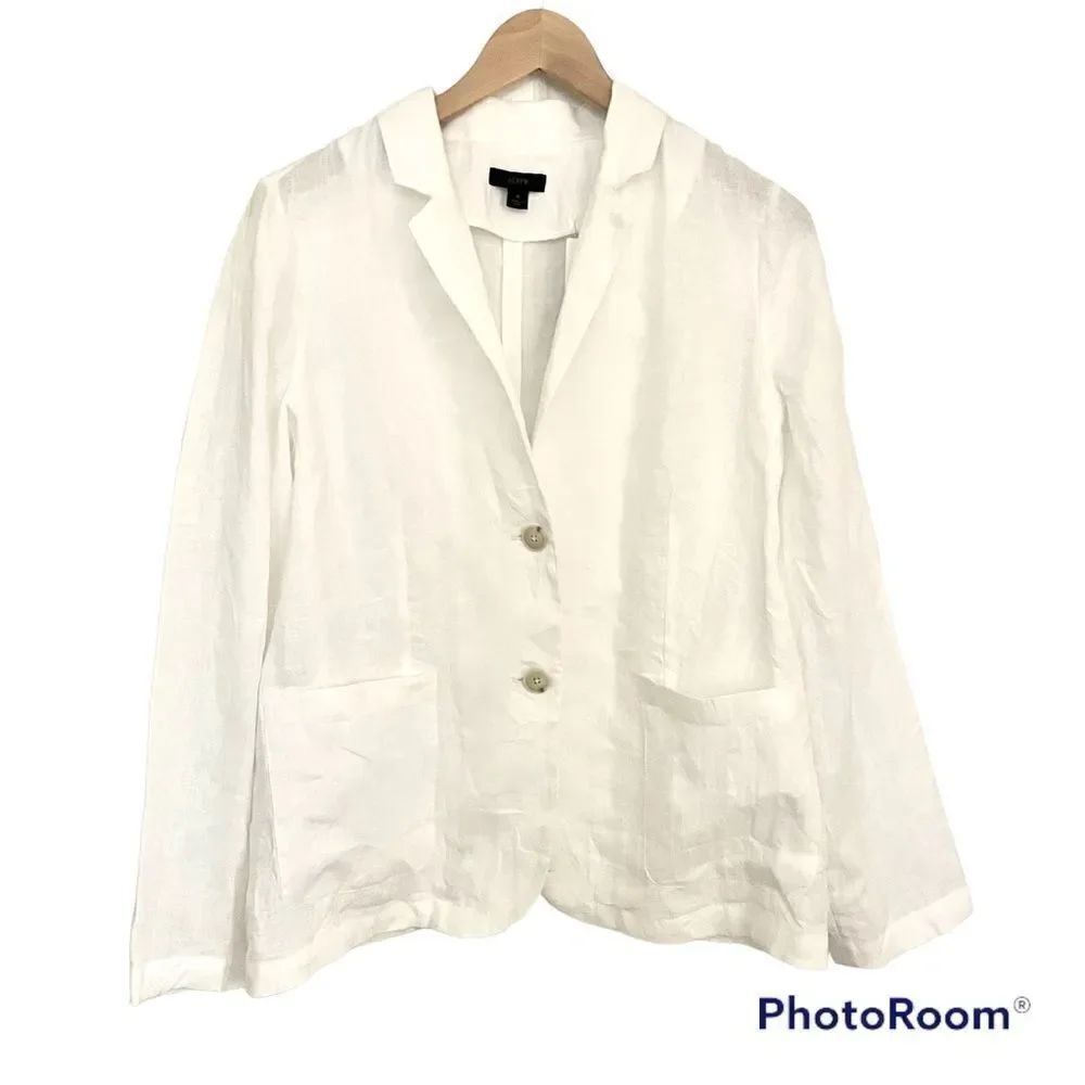 J. Crew New with tags White Linen Jacket/Blazer